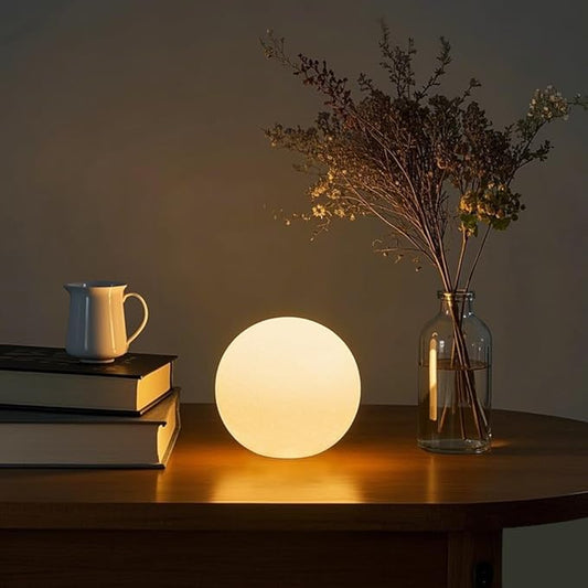 LED Ball Light, 6-inch Glowing Orb Light, Rechargeable Globe Lamp, Dimmable Mood Light W/Remote, Waterproof Ambient Lighting Lamp for Desk Bedroom Bathroom Patio - Bloomnest