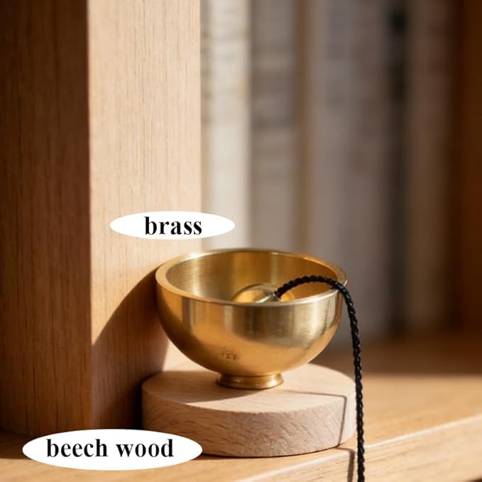 Mini Singing Bowl Set,Portable Brass Meditation Sound Bowl for Yoga,Chakra Healing,Stress Relief & Mindfulness,Self Regulation Tools,Handheld Singing Bowl,Unique Spiritual Gift for Women and Men - Bloomnest