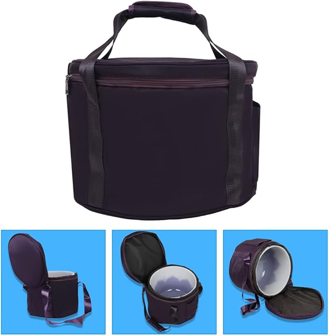 Vaguelly Singing Bowl Carrying Case Crystal Singing Bowl Carrying Case Bag 12inch Sound Healing Instrument Travel Bag For Sound Healing and Meditation Purple - Bloomnest