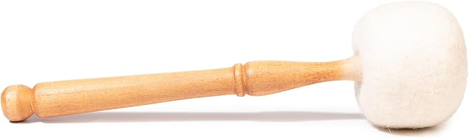 Drum Mallet Wool Felted Drum Stick - 9 Inches Wool Mallet for Gongs & Large Singing Bowls by Himalayan Bazaar - Bloomnest