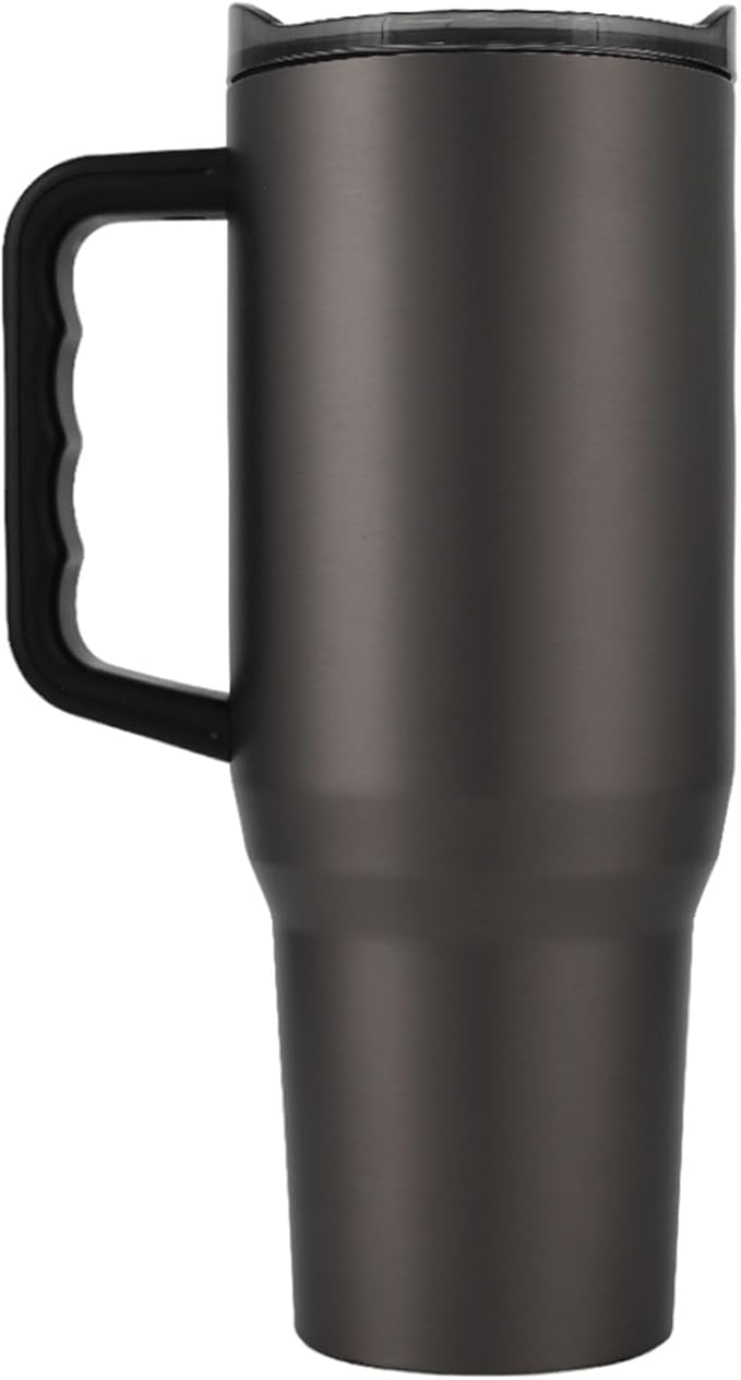 Yukon Outfitters Fit Forty 40oz Double Wall Vacuum Insulated Stainless Steel Tumbler with Reusable Straw & Ergonomic Handle | For Hot or Cold Beverage, Titanium - Bloomnest