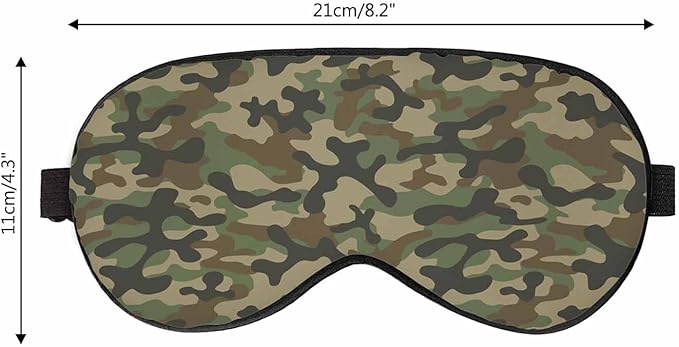 Camouflage Sleep Eye Mask Military Army Green Hunting Men Women Sleep Mask with Adjustable Strap Eye Cover Eye Shade for Travel, Nap,Meditation - Bloomnest