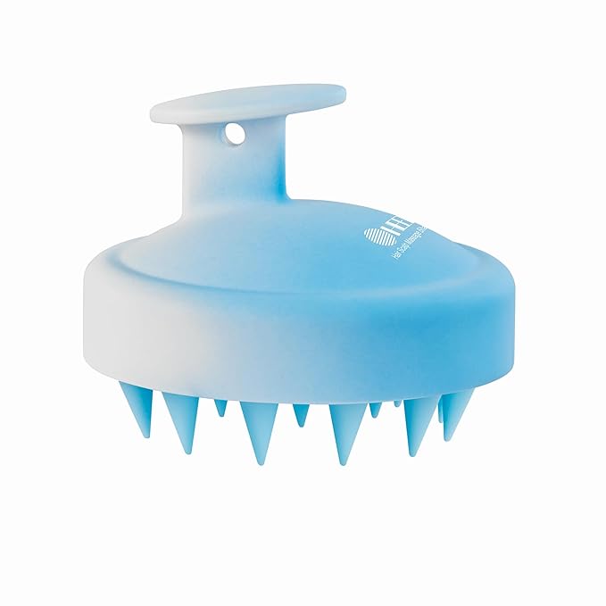 HEETA Scalp Massager Hair Growth, Soft Silicone Scalp Scrubber Shampoo Brush for Exfoliation, Dandruff Removal Head Massage Stress Relax, Wet & Dry Use for Thick Thin Curly Hair Care, Gradient Blue HEETA