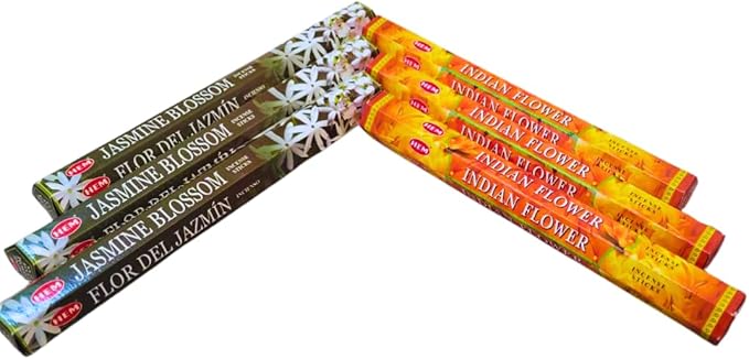 Sandalwood & Vanilla Incense from Hem Bundled with ANKCIENSE Incense Holder Bundle, Variety Pack of 120 Sticks (Indian Flower & J Blossom) ANKCIENSE