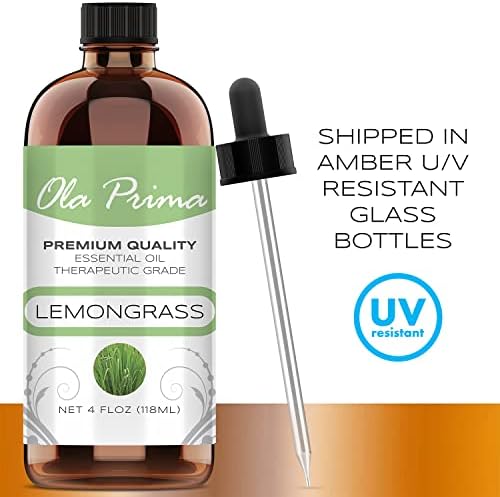 Ola Prima Lemongrass Essential Oil 4 oz Lemon Grass Essential Aromatherapy Oil for Skin, Hair and Diffuser - Bloomnest