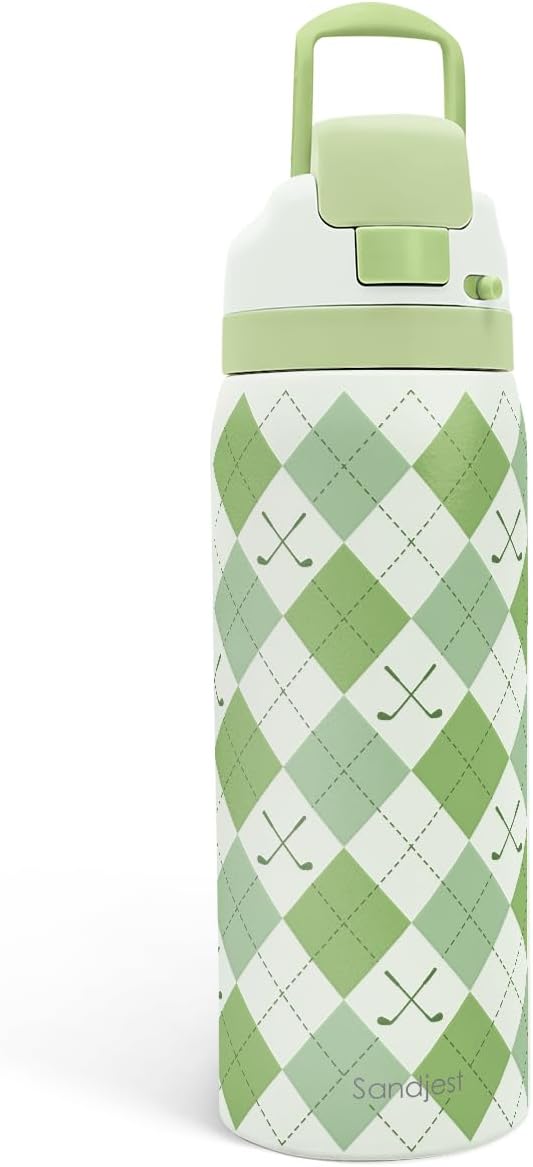 Golf Insulated Stainless Steel Water Bottle with Straw for Sports and Travel, Preppy Style, 32oz, Gifts for Golf Lover Women Girls Friends Teens Birthday Christmas - Bloomnest