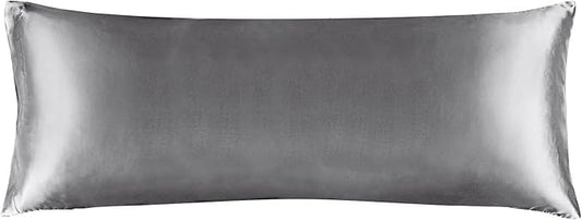 BEDELITE Satin Body Pillow Cover, Super Soft and Cooling Body Pillow Pillowcase for Hair and Skin, Breathable Silky Full Long Pillowcase Cover(20"x54", Dark Grey) - Bloomnest