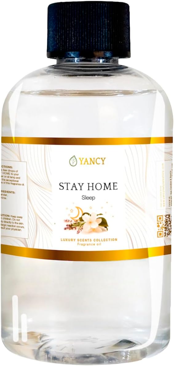 YANCY Stay Home Luxury Collection Fragrance Oil (4 oz), Cozy Vanilla and Amber Scent, Perfect for Diffusers, Oil Burners & Aroma Lamps, Comforting Home Scent for Relaxation & Unwinding YancySpa