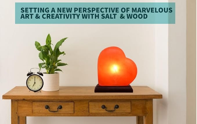 Himalayan Pink Salt Heart Lamp Comes with Dimmer Switch and a Pair of Bulbs (Heart2) - Bloomnest