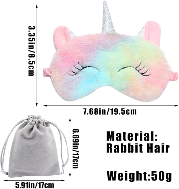 4 Pcs Cute Sleep Mask Animal Sleep Mask Soft Plush Blindfold Eye Covers for Sleeping Women Girls Kids - Bloomnest