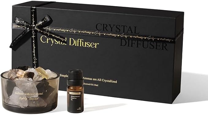 Crystal Stone Aroma Diffuser with Essential Oils for Home, Bathroom, Office | Room Scent | Fragrance Home Decor for Men & Women, Elegant Gift Packaging (Freesia) - Bloomnest