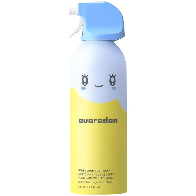 Evereden Kids Foam Soap, Cloud Body Wash (6.7 fl. oz., Juicy Citrus): Spray, Shape & Splash: The Fun, Fluffy Foam That Makes Bath Time Playtime, Hydrating Foaming Bath Soap for Sensitive Skin - Bloomnest