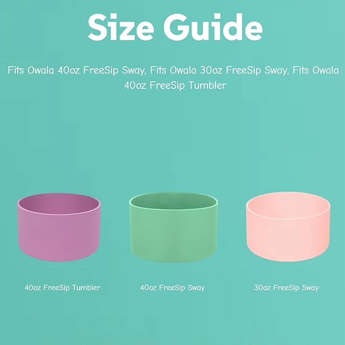 Silicone Boots Compatible with Owala 30oz & 40oz FreeSip Sway Bottles – Non-Slip, Scratch-Resistant Protective Sleeve KPWIN
