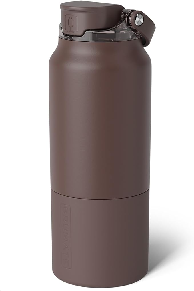 BrüMate Rise 35oz Water Bottle With 100% Leakproof Covered Silicone Straw | Insulated Stainless Steel Water Bottle With Removable Straw | Fast Flow | Soft Sip Silicone Spout | BPA-Free (Java) Br%C3%BCMate