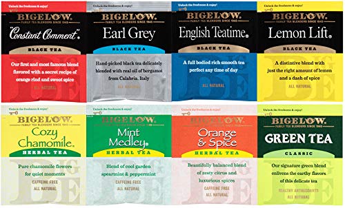 Bigelow Tea Variety Pack 8 Flavor Assortment 64-Count Boxes (Pack of 6) Caffeinated Individual Green and Black Tea Bags, for Hot Tea or Iced Tea, Drink Plain or Sweetened with Honey or Sugar - Bloomnest
