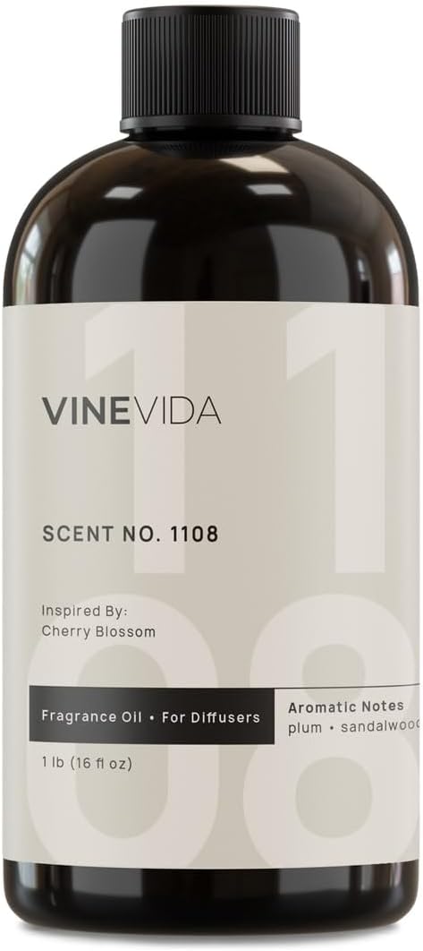 VINEVIDA [16 Fl Oz] Scent NO. 1108 Fragrance Oil for Cold Air Diffusers, Aromatic Notes of Plum Sandalwood Watermelon, Essential Oils for Diffuser Oil Refill & Air Freshener Room Spray - Bloomnest