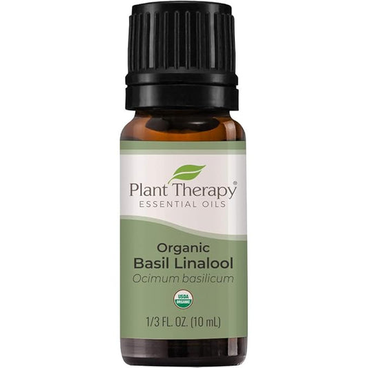 Plant Therapy USDA Certified Organic Basil Linalool Essential Oil 10 mL (1/3 oz) 100% Pure, Therapeutic Grade - Bloomnest