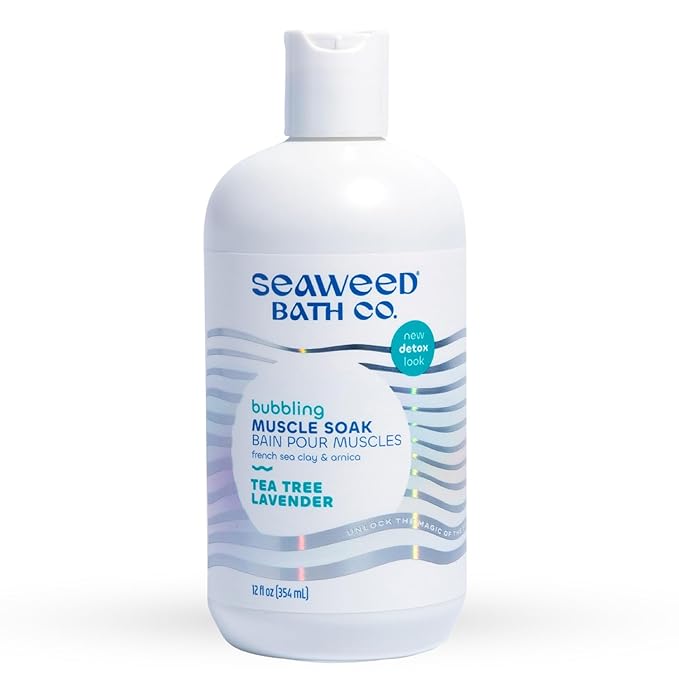 Seaweed Bath Co. Bubbling Muscle Soak, Tea Tree Lavender Scent, 12 Ounce, Sustainably Harvested Seaweed, French Sea Clay, Arnica - Bloomnest