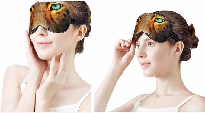 Cheetah Eyes Sleep Eye Mask Realistic Modern Abstract Animal Painting Men Women Sleep Mask with Adjustable Strap Eye Cover Eye Shade for Travel, Nap,Meditation - Bloomnest