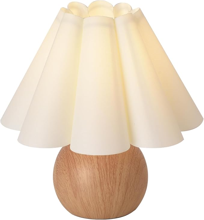 KUNJOULAM Cute Small Table Lamp, Modern Bedside Nightstand Lamp with Fabric Lampshade, Metal Base for Bedroom Home Office Decor (Without Buld) - Bloomnest