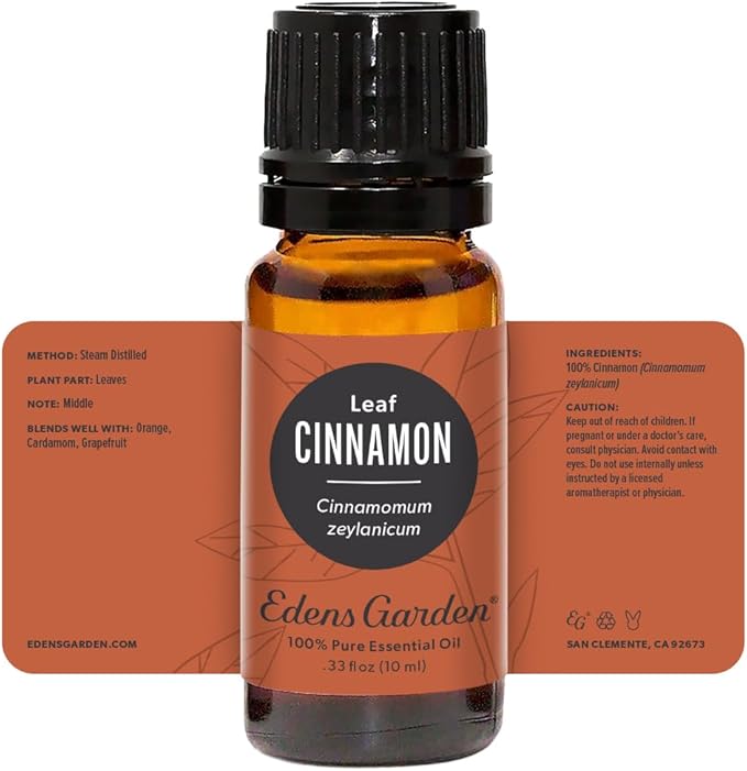 Edens Garden Cinnamon- Leaf Essential Oil- 100% Pure Premium Grade, Undiluted, Natural, Therapeutic, Aromatherapy, The Best for Diffuser, Candle, Laundry, Humidifiers 10 ml (.33 fl oz) - Bloomnest