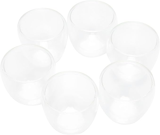 Glass Coffee Mugs Set of 6, 3OZ Insulated Double Wall Coffee Cups, good for Cappuccino, Latte, Americano, Tea Bag, Beverage,Glass Coffee Cups - Bloomnest