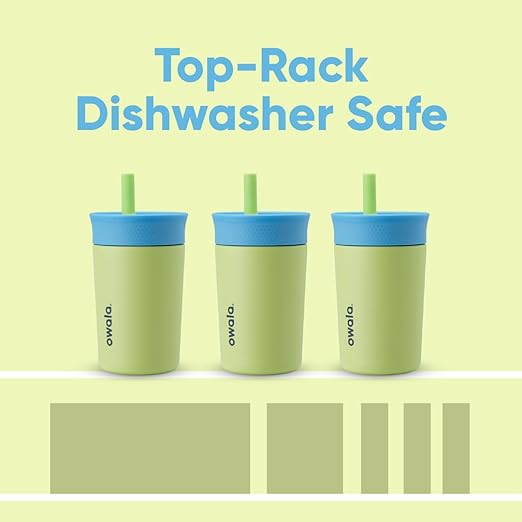 Owala Kids Insulation Stainless Steel Tumbler with Spill Resistant Flexible Straw, Easy to Clean, Kids Water Bottle, Great for Travel, Dishwasher Safe, 12 Oz, Blue and Light Green (Turtley Awesome) - Bloomnest