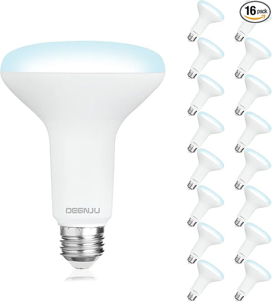 16 Pack BR30 LED Bulb, Dimmable Indoor Flood Lights 7W Equivalent 65W 5000K Daylight, CRI80, 650 LM, E26 Base, 15000 Lifetime Hours, Interior Energy Saving Recessed Light Bulb, Flicker-Free - Bloomnest