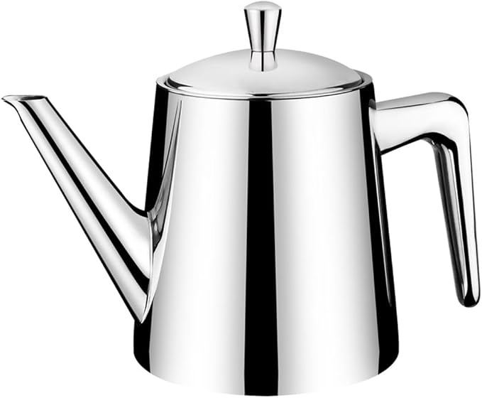 304 Stainless Steel Double-walled Teapot Long Strain Large Capacity Teapot with Infuser and Removable Filter for Home Restaurant Office Dinnerware Accessories Drinkware Item - Bloomnest