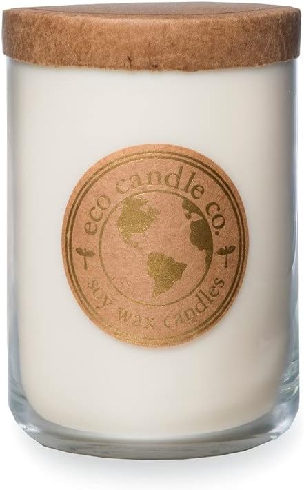 ECO CANDLE CO. Recycled Candle, Sanctuary, 26 oz. - Scents of Black Orchid, Ginger, Cardamom, Lily, Leather, Amber, & Kyara - 100% Soy Wax, No Lead, Kraft Paper Label & Lid, Hand Made - Bloomnest