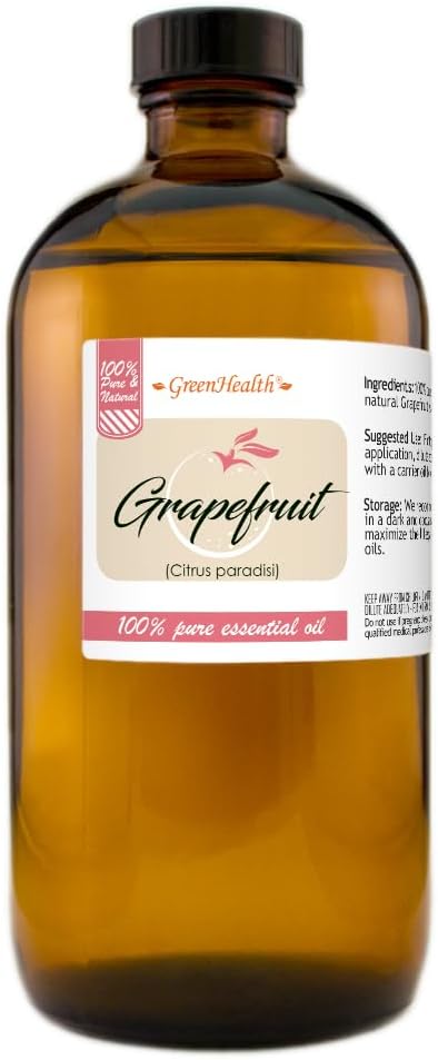 Grapefruit Essential Oil - 16 fl oz (473 ml) Amber Glass Bottle - 100% Pure Essential Oil - GreenHealth - Bloomnest