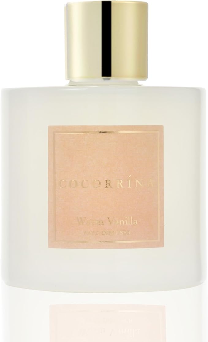 Cocorrína Reed Diffuser - Warm Vanilla Scented Diffuser with 8 Sticks Home Fragrance Reed Diffuser for Bathroom Shelf Decor - Bloomnest