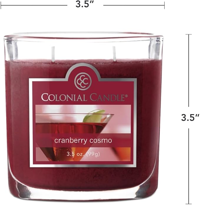 Colonial Candle Cranberry Cosmo Scented Jar Candle, 2 Wick, 3.5 oz, Mottled Wax Candle - Bloomnest