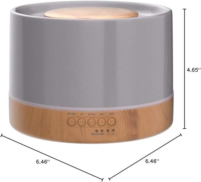 muson Essential Oil Diffuser Sound Machine Combo Diffuser for Aromatherapy Fragrant Oil Cool Mist Humidifier with Natural Sound Music & Warm Night Light, Auto Shutoff, White - Bloomnest