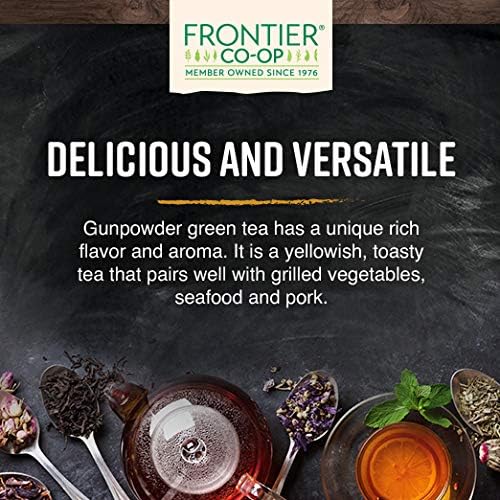 Frontier Co-op Organic Gunpowder Green Tea Leaves, 1-Pound Bulk, Smokey Green Tea, Maintains Freshness, Kosher, Fair Trade - Bloomnest
