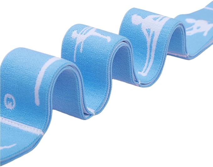 Multi-Functional Slimming Resistance Bands Yoga Straps Elastic Stretching Band 10/12 Loops for Pilates, Latin Training, Dance, Gymnastics, Fitness, Ballet and Physical Therapy - Bloomnest