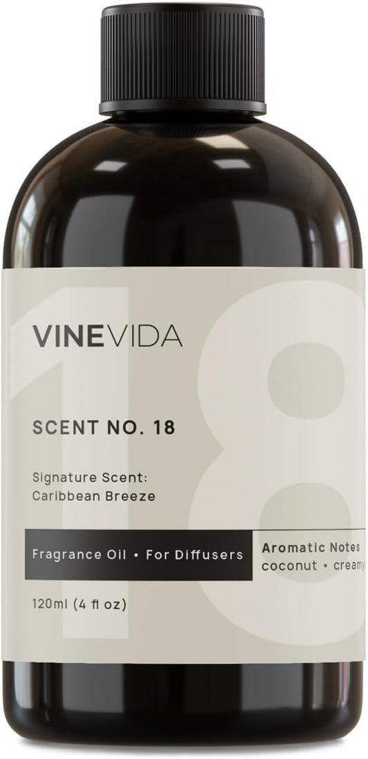 VINEVIDA Caribbean Breeze Fragrance Oil for Cold Air Diffusers - (4 Fl Oz) - Essential Oils for Diffuser Oil Refill & Air Freshener Room Spray - Bloomnest