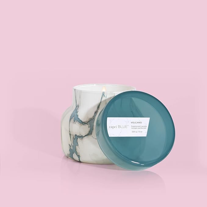 Capri Blue Modern Marble Jar Candles - Luxury Scented Candles for Home - Long Lasting Soy Wax Blend - Scented Home Decor Gifts - Volcano (8 oz) - Bloomnest