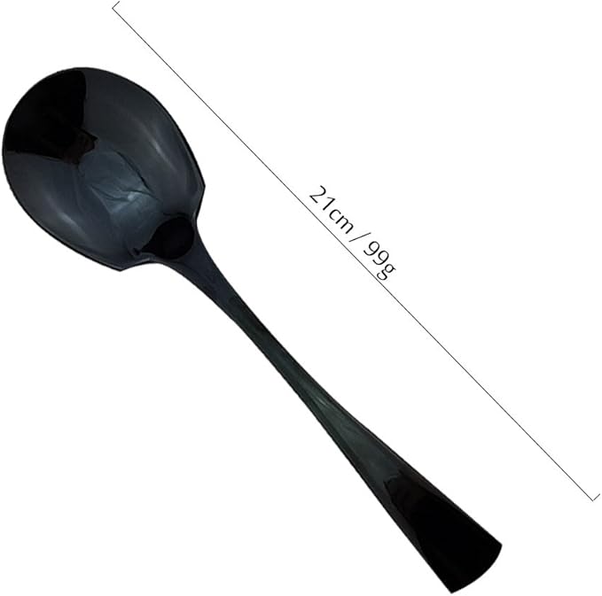 JASHII 18/10 Stainless Steel Mirror Polished Black 2 Pcs Spoon & 2 Pcs Fork Black Server Utensil Set - Bloomnest