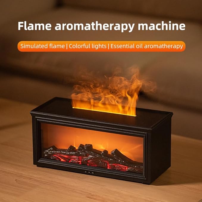 280ML Fireplace Diffuser Essential Oils Diffuser Flame Humidifier with 7 Colorful Lights Timer Remote Control for Home Office Bedroom Yoga SPA Hotel - Bloomnest