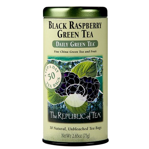 The Republic of Tea - Black Raspberry Green Tea, 50 Tea Bags, Tin | Flavored Berry Tea | Caffeinated - Bloomnest