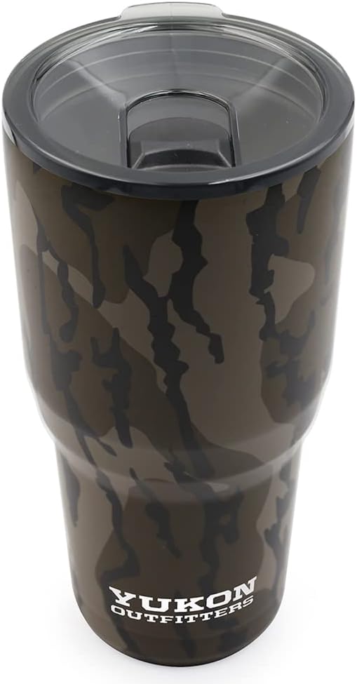 Yukon Outfitters Freedom High Grade 18/8 Corrosion-Resistant Stainless Steel Double Wall Vacuum Insulated Tumbler (30oz / 890ml) - 7.85" H x 3.9" Top Dia. / 2.9" Bottom dia., Original Bottomland