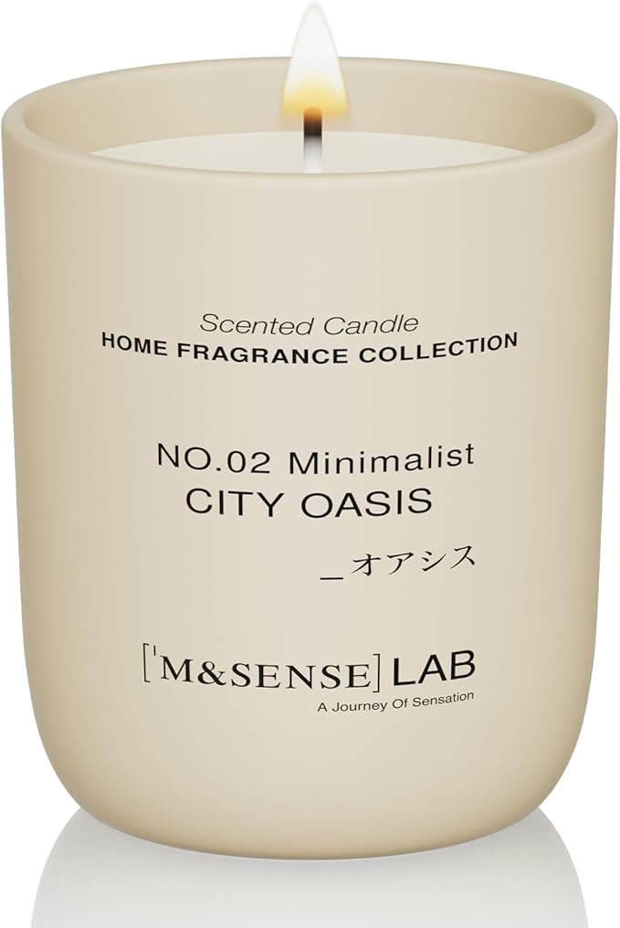 M&SENSE Natural Soy Candle| City Oasis | 5.3 oz | Minimalist Scented Candle for Relaxation, Gifting, Home Décor | for Bedroom, Office, Party Small - Bloomnest
