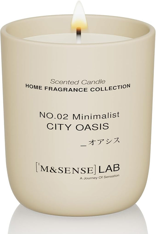M&SENSE Natural Soy Candle| City Oasis | 5.3 oz | Minimalist Scented Candle for Relaxation, Gifting, Home Décor | for Bedroom, Office, Party Small - Bloomnest