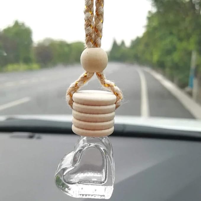Car Aromatherapy Essential Oil Diffuser, 10 Pack Car Air Freshener Hanging Perfume Bottle Fragrance Decor Accessories Auto Window Ornament (heart) - Bloomnest