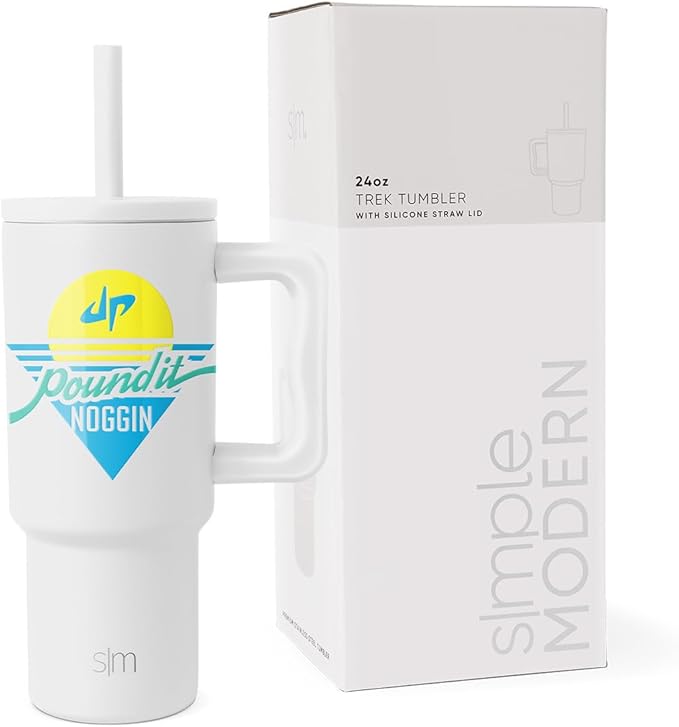 Simple Modern Dude Perfect Kids 24 oz Tumbler with Handle and Silicone Straw Lid | Spill Proof and Leak Resistant | Reusable Stainless Steel Bottle | Gift for Boys Girls | Trek Collection | Pound It - Bloomnest