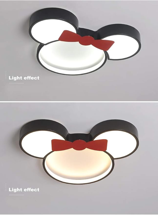 Acrylic Dimmable LED Ceiling Light Cute Cartoon Mouse Head Shape Modern Flush Mount Light Fixtures for Girls Room Kids Room Children's Room Bedroom - Stepless Dimming - Bloomnest