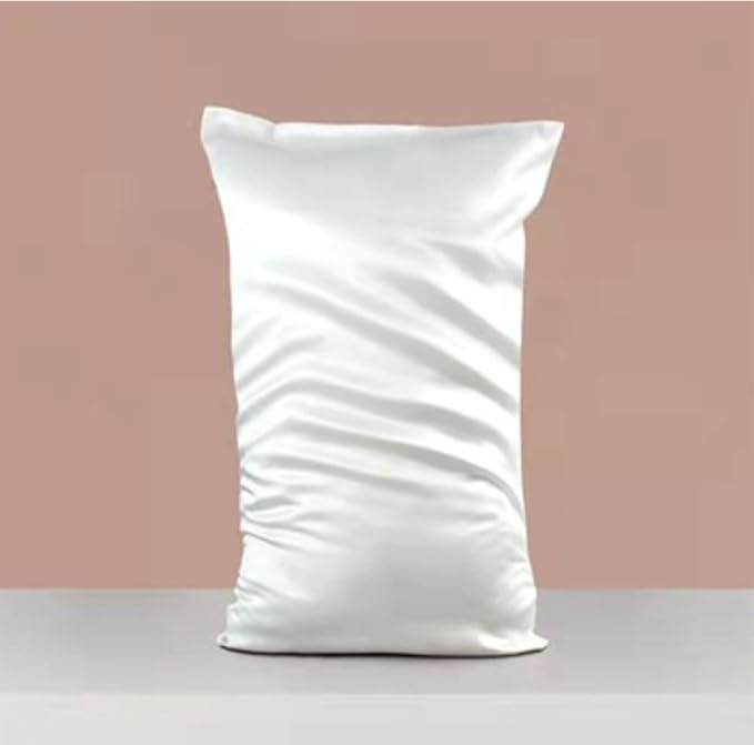 Premium Mulberry Silk Pillowcase for Hair and Skin Made in USA, Anti Acne Pure Silk Pillow Cases White Queen, 100% Real 22 Momme Pillow Cover, Anti Wrinkle, 1 Pc 20"x30" (Queen, White) - Bloomnest
