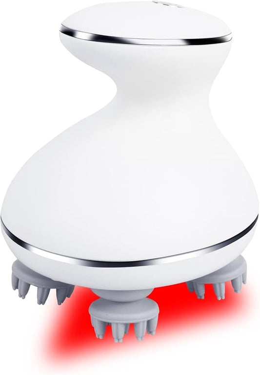 Electric Scalp Massager with red Light Therapy,Waterproof Head Massager with 108 nodes,4 Modes,Wireless Charging to Relieve deep Tissue Pressure mxm2mxm---Letlifebekindtohealthletlifeflourishandimprove