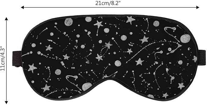 Silver Stars Sleep Eye Mask Abstract Space Galaxy Men Women Sleep Mask with Adjustable Strap Eye Cover Eye Shade for Travel, Nap,Meditation - Bloomnest
